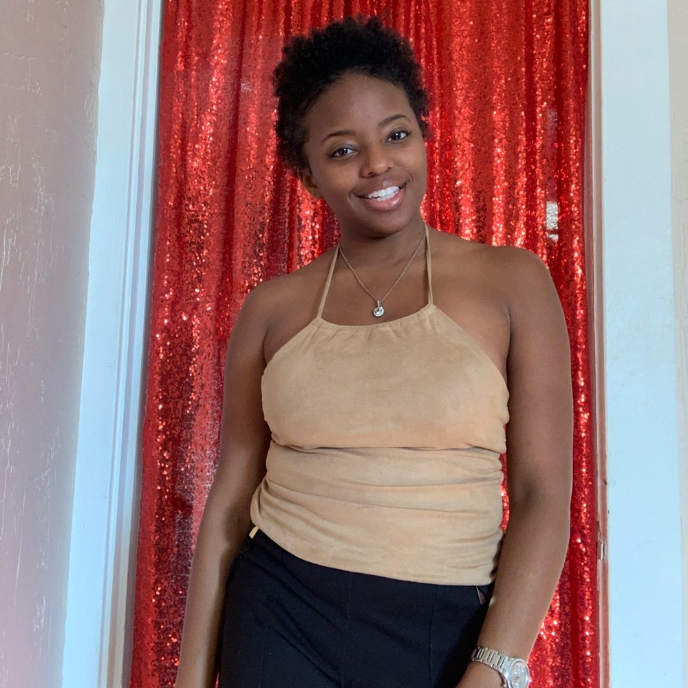 Suede halter top